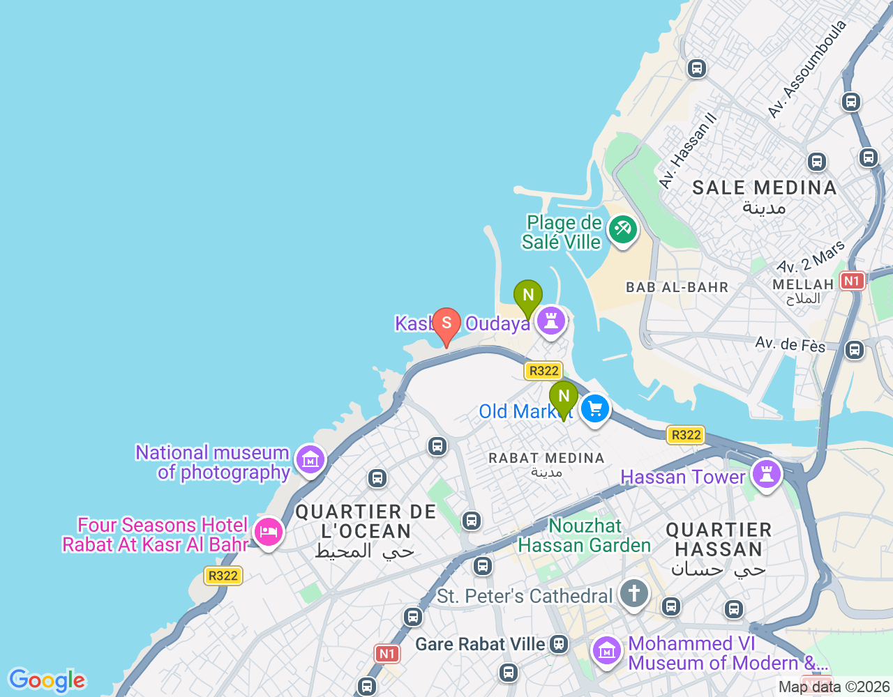 Mapa da localização de Club de surf des oudayas