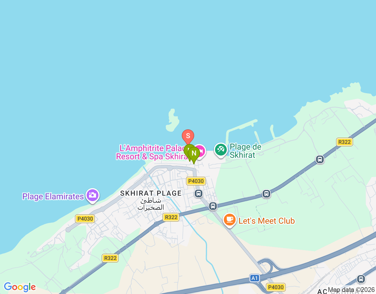 Mapa da localização de Skhirat