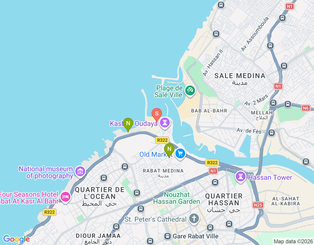 Mapa da localização de Medresa Rukub Al-Amwaj