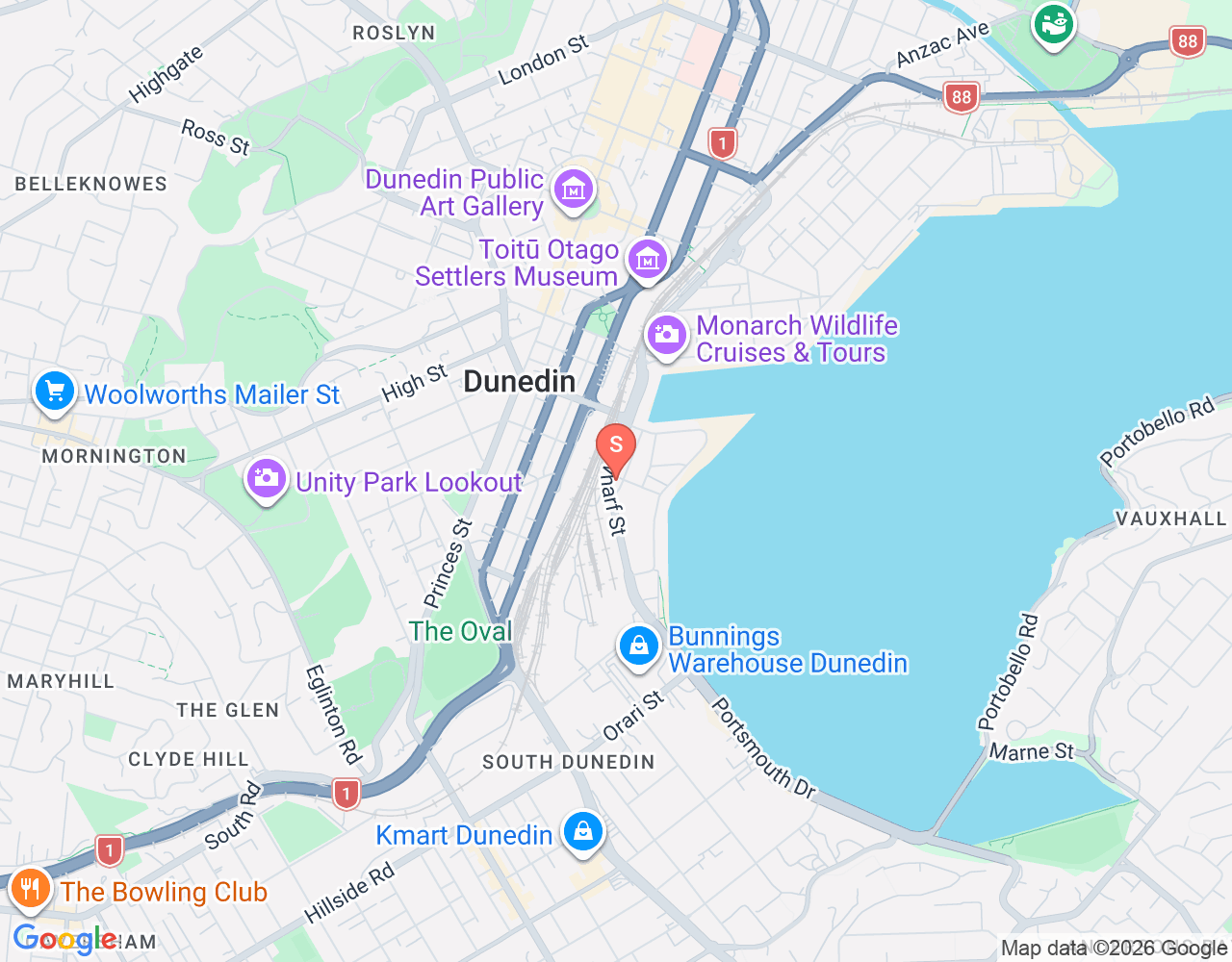 Dive Otago location map