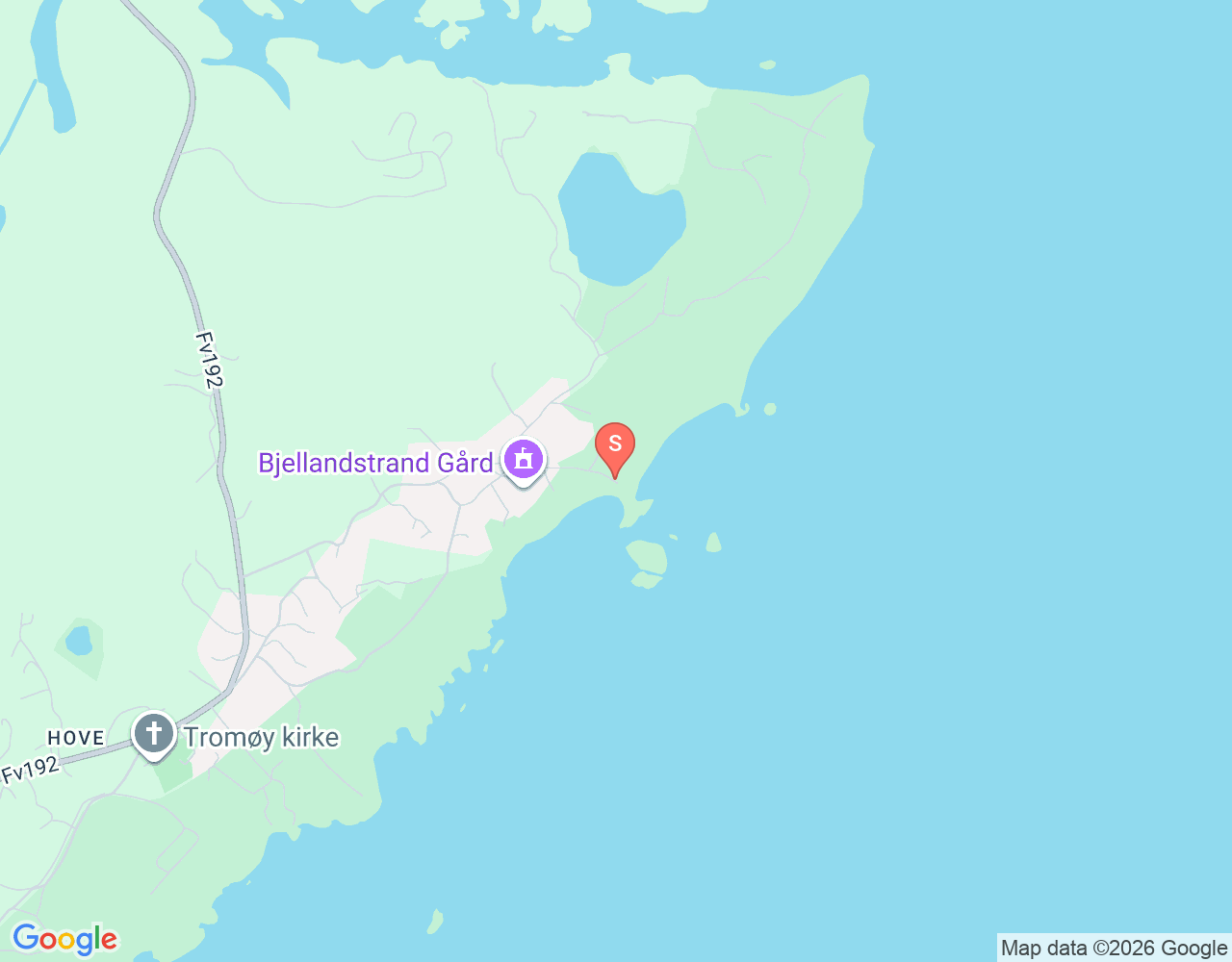 Mapa da localização de Bjellandstrand