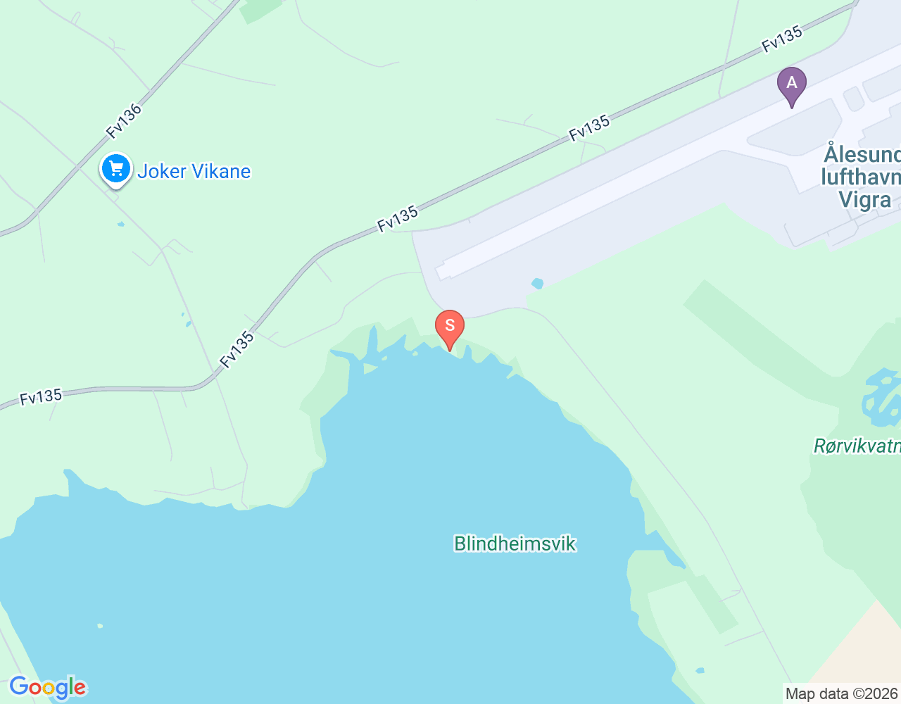 Mapa da localização de Blindheimsvikå