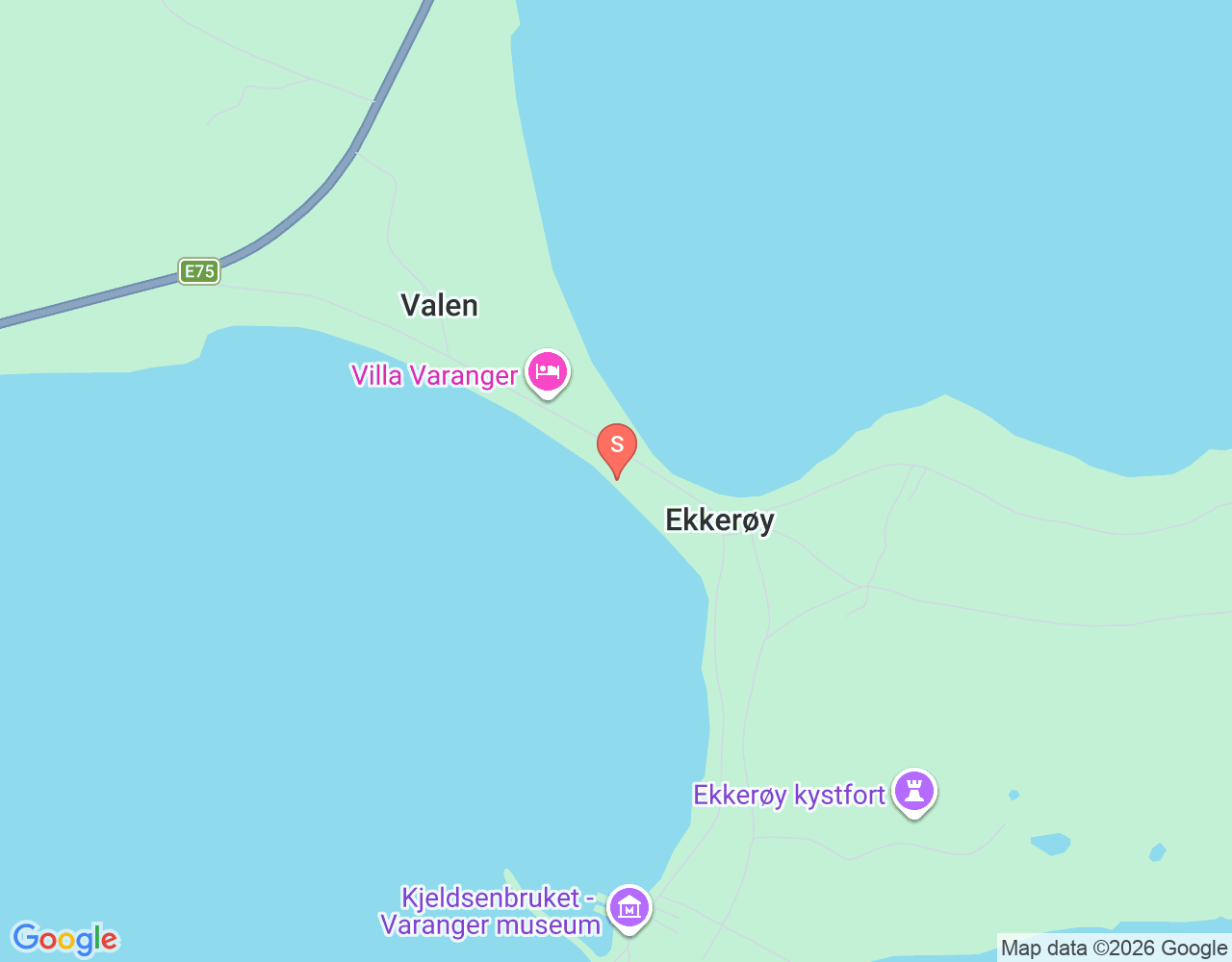 Mapa da localização de Ekkerøy