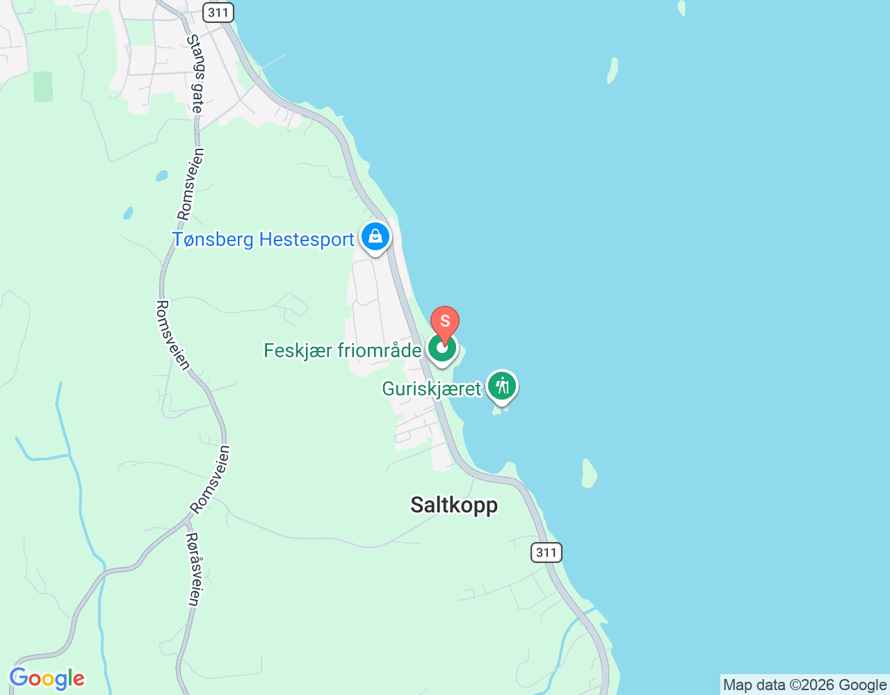 Mapa da localização de Feskjær