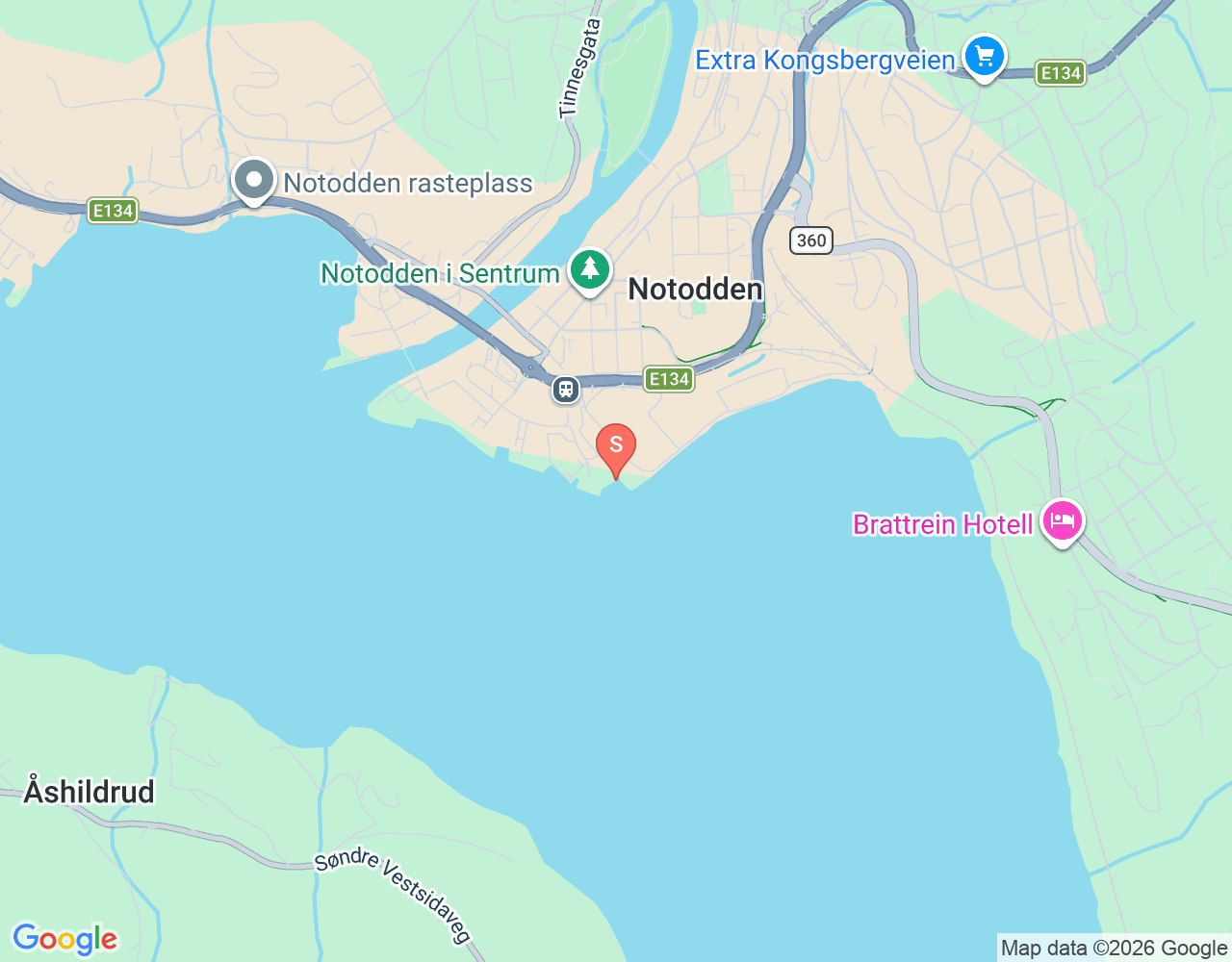 Mapa da localização de Notodden