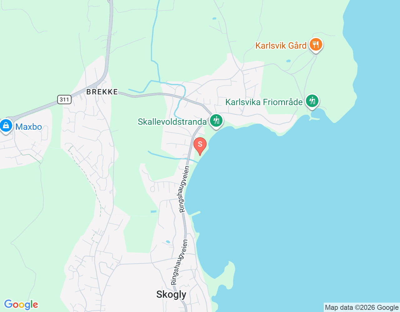 Mapa da localização de Skallevold
