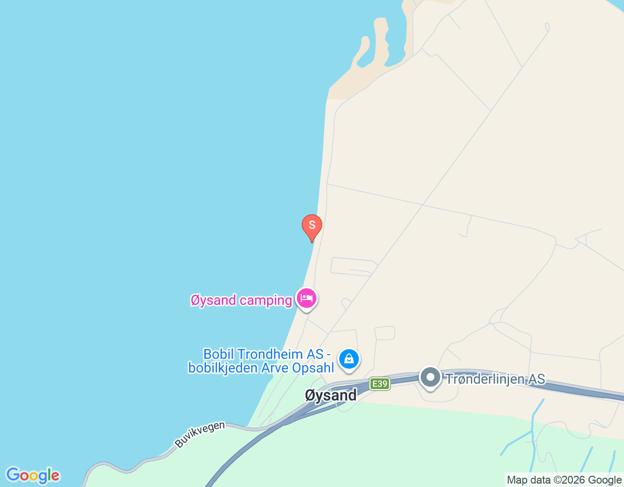 Mapa da localização de Øysand