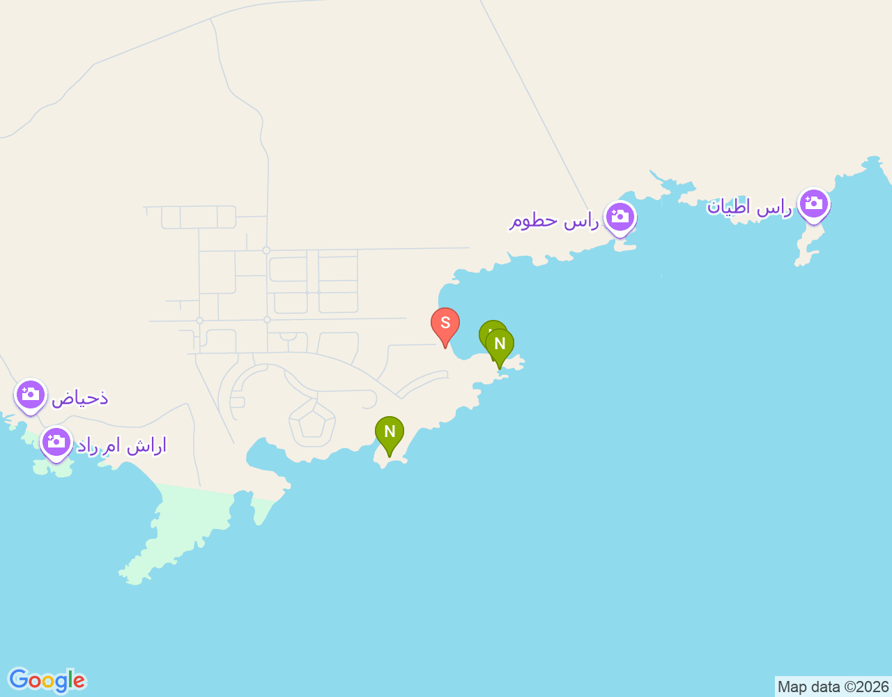 Mapa da localização de Flamingo Beach: Entrada pela Praia