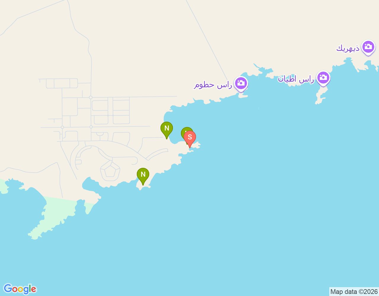 Mapa da localização de Flamingo Beach: Nova Entrada
