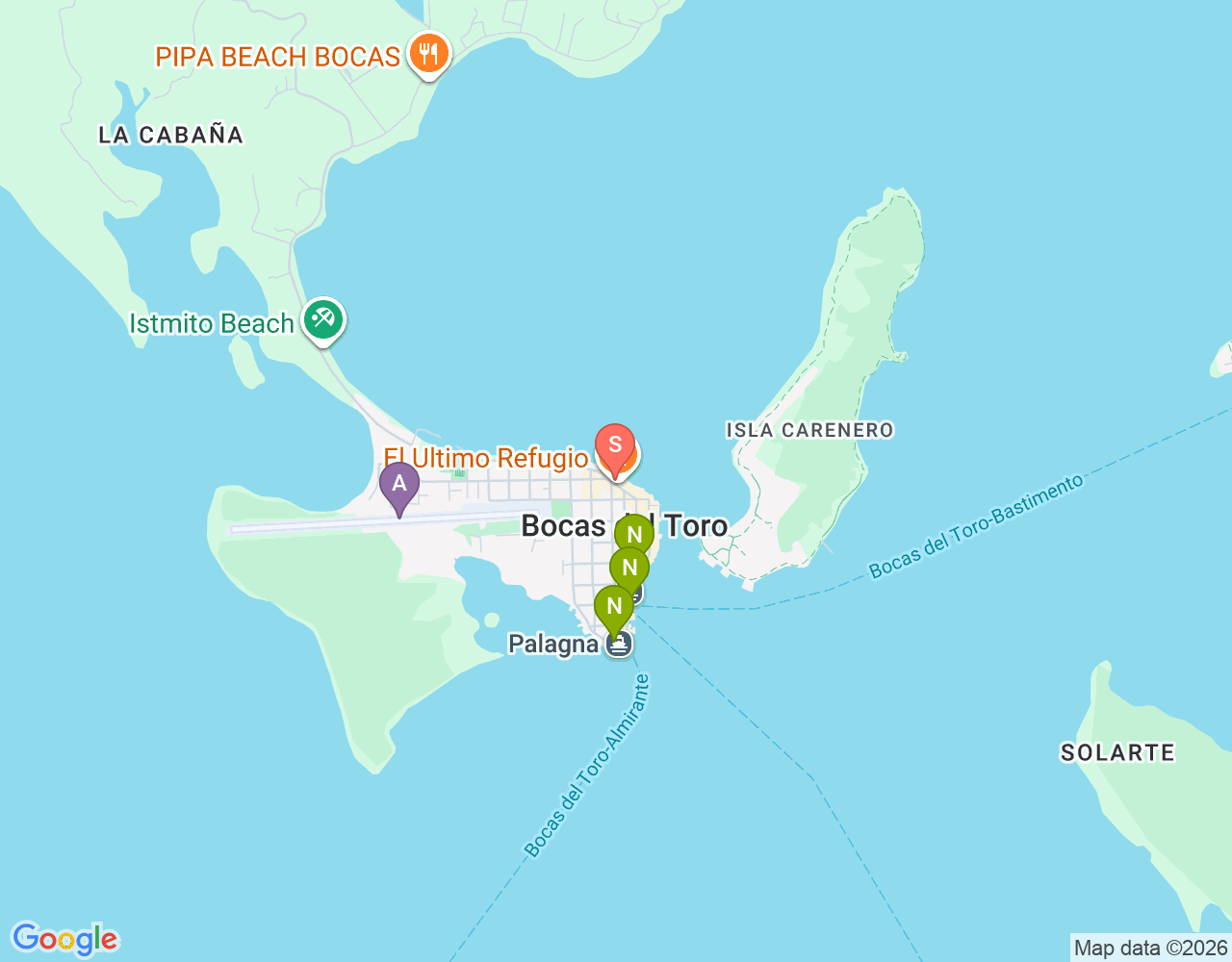 Mapa de ubicación de Bocas Diving Pirates