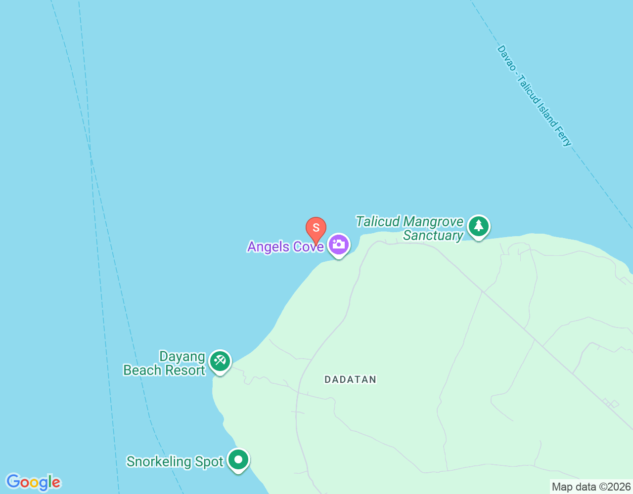 Mapa de ubicación de Angel's Cove