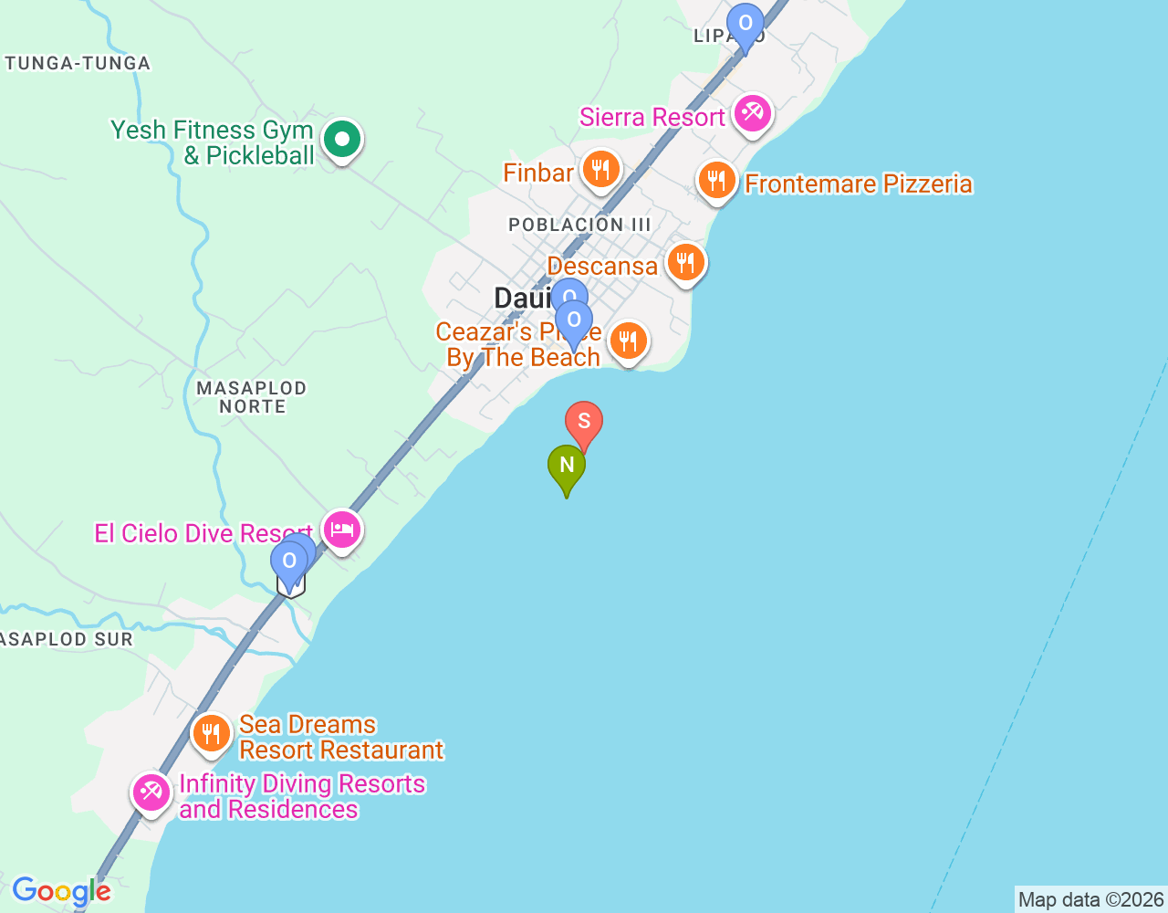 Mapa de ubicación de Cars Dive