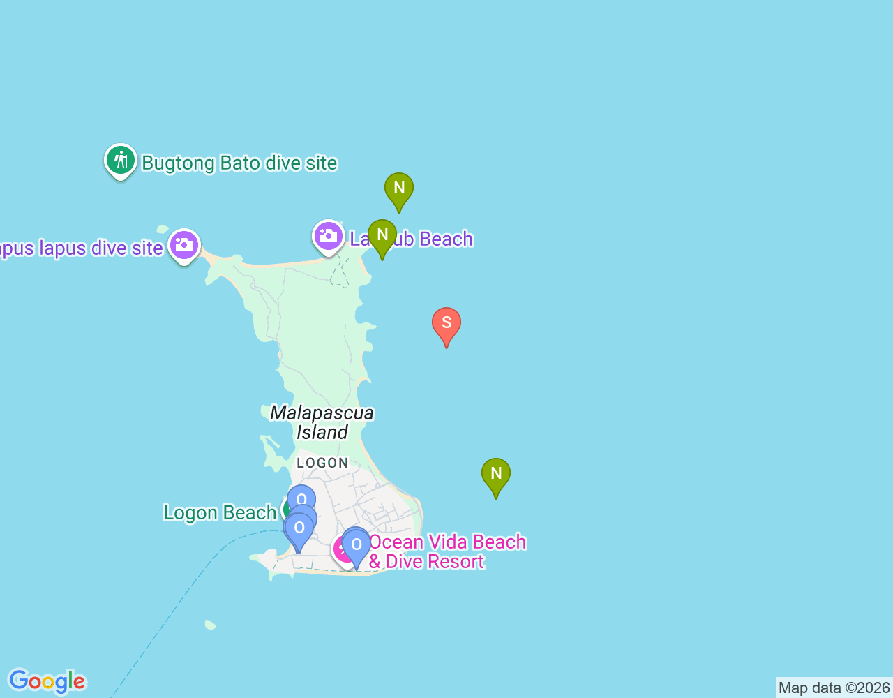 Mapa de ubicación de Coral Garden Marine Protected Area