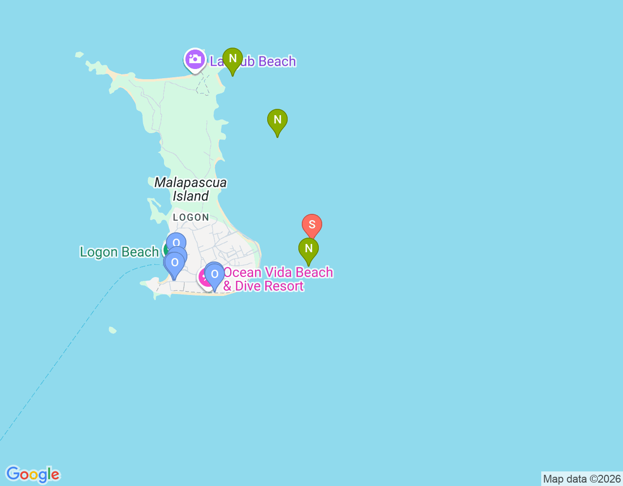 Mapa de ubicación de Evo House Reef