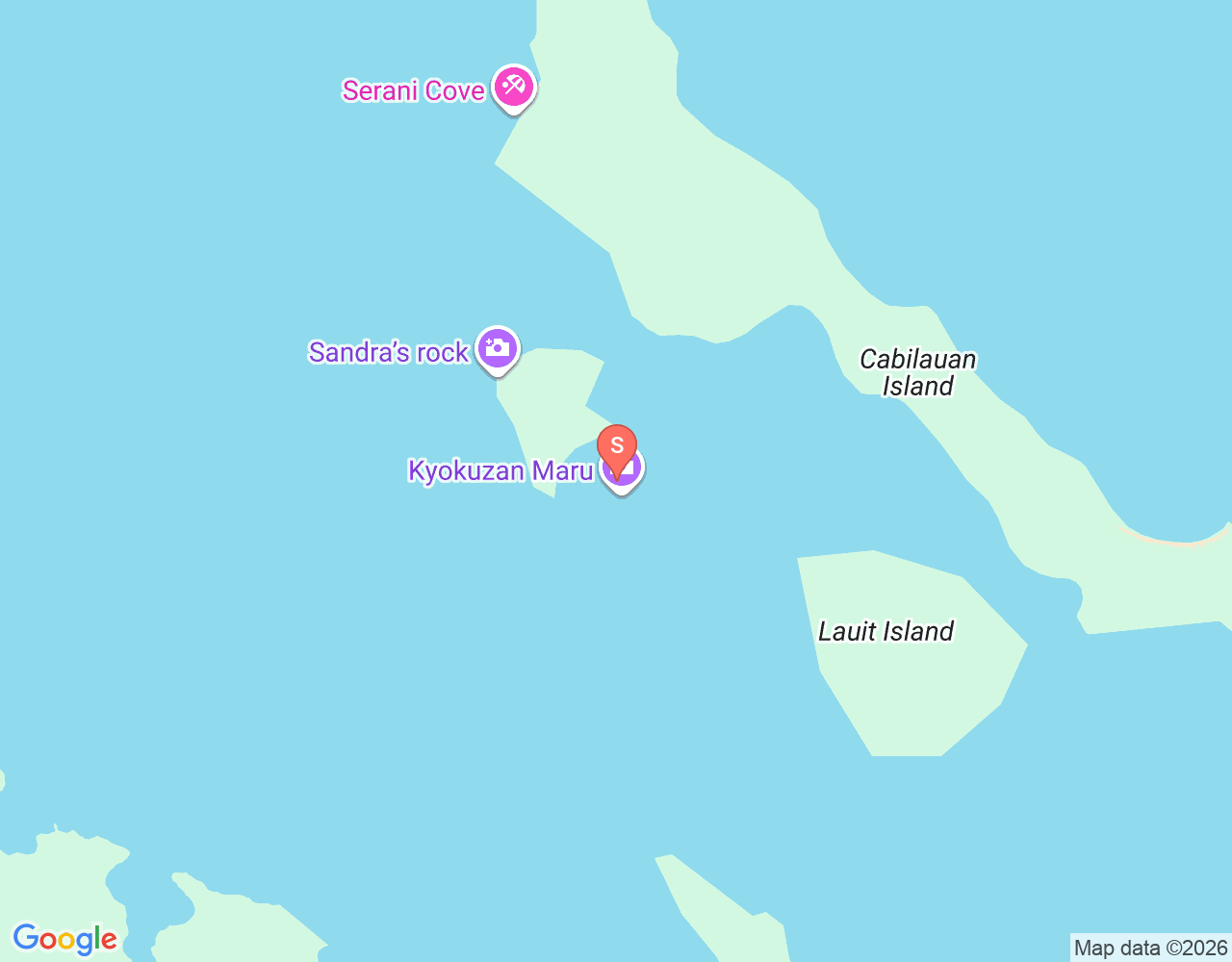Mapa da localização de Kyokuzan Maru