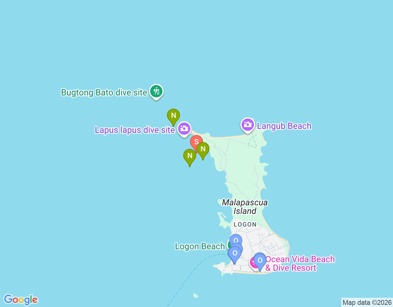 Mapa da localização de Los Bamboos