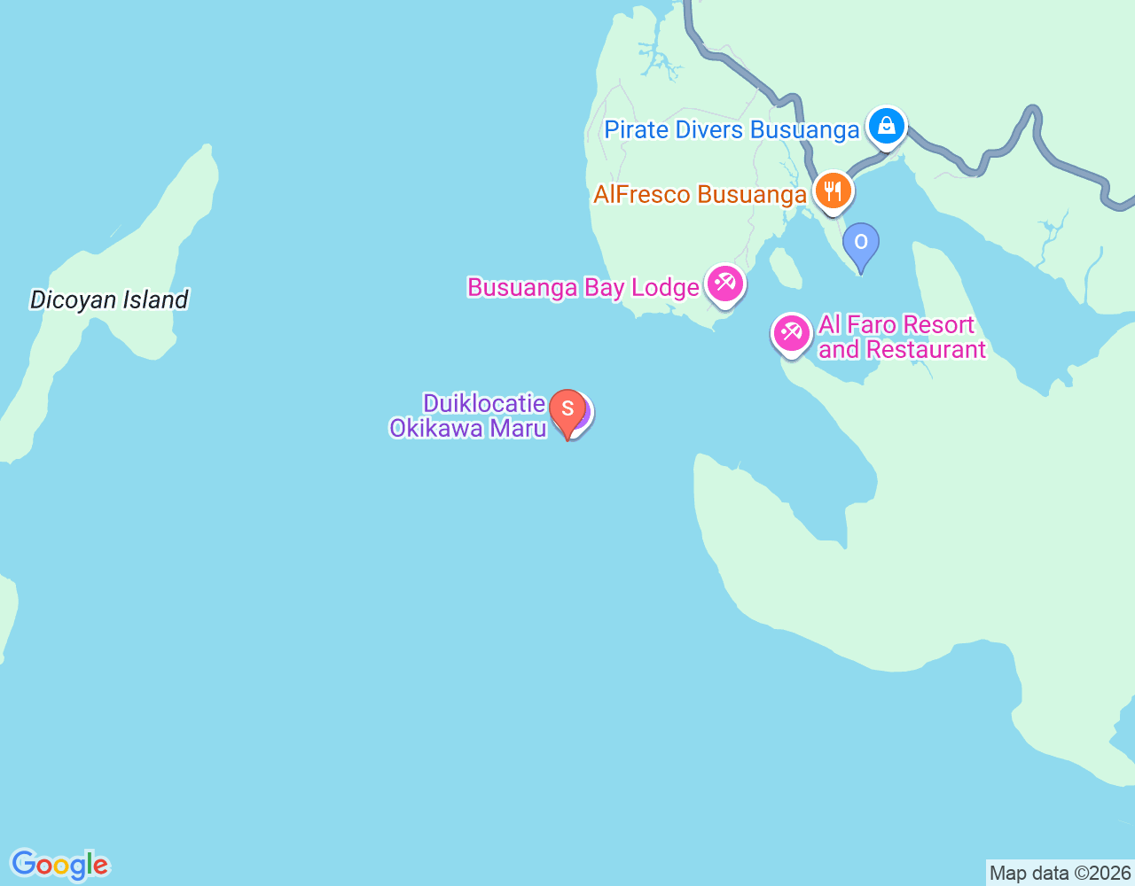 Mapa de ubicación de Taiei Maru