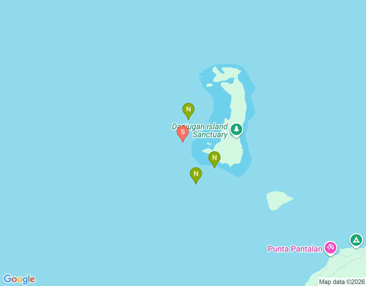 Mapa da localização de Tanguigue Reef