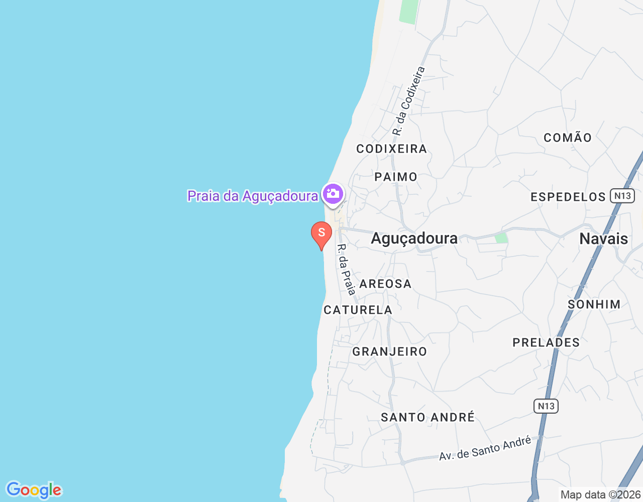 Mapa de ubicación de Aguçadoura