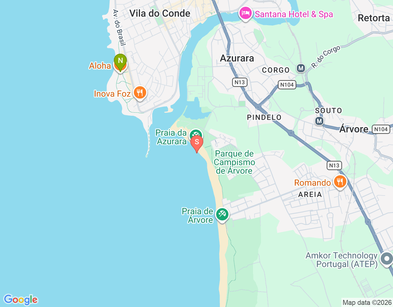 Mapa da localização de Azurara