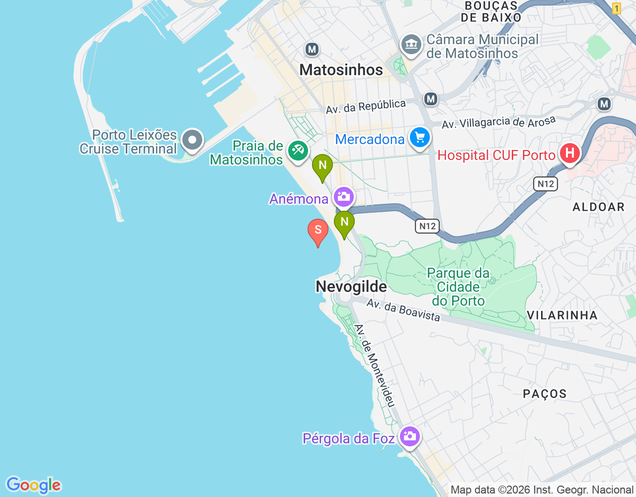 Mapa de ubicación de Matosinhos