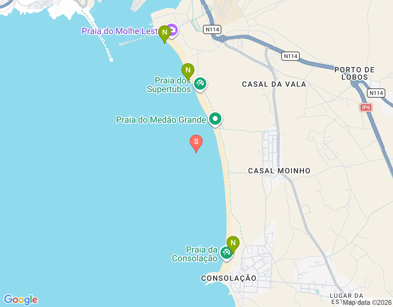 Mapa de ubicación de Praia da Consolação