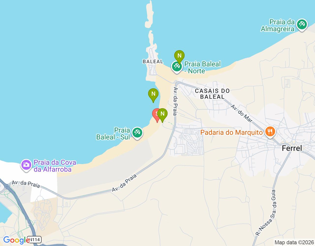Mapa de ubicación de Praia do Baleal Campismo