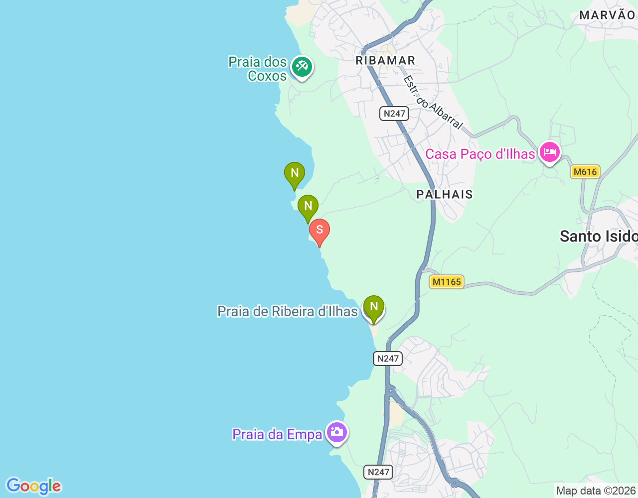 Mapa da localização de Praia do Cavalinho