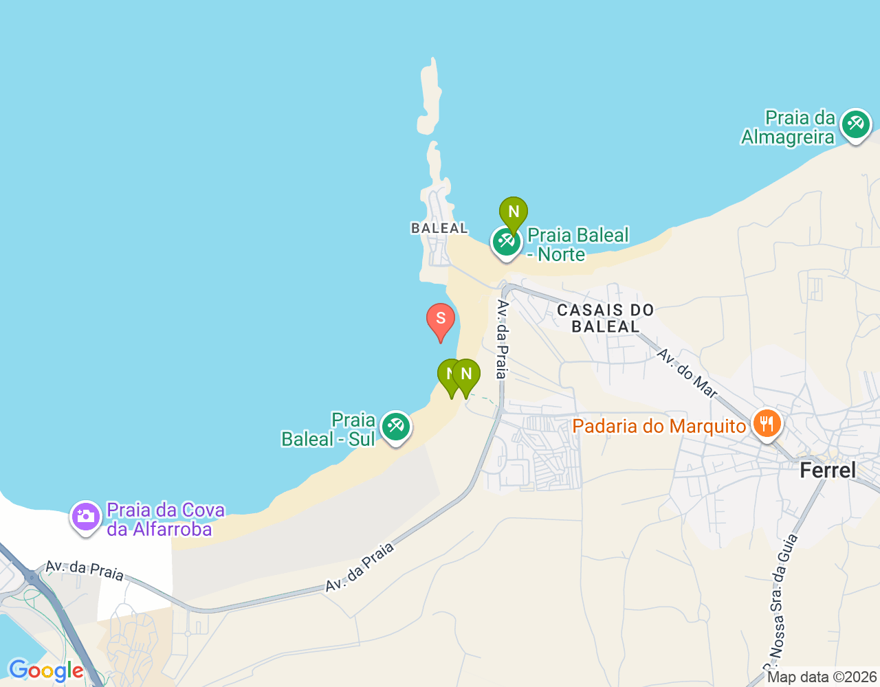 Mapa de ubicación de Spot de Surf Cantinho da Bahía