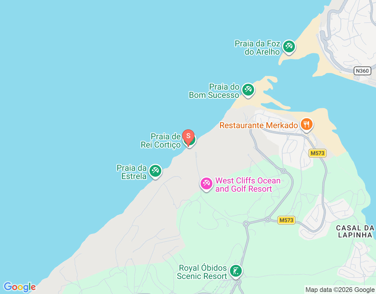 Mapa de ubicación de Spot de Surf Rei Cortiço