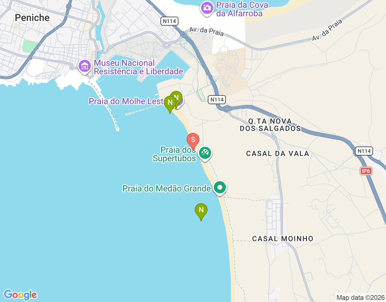 Spot de Surf Supertubos location map