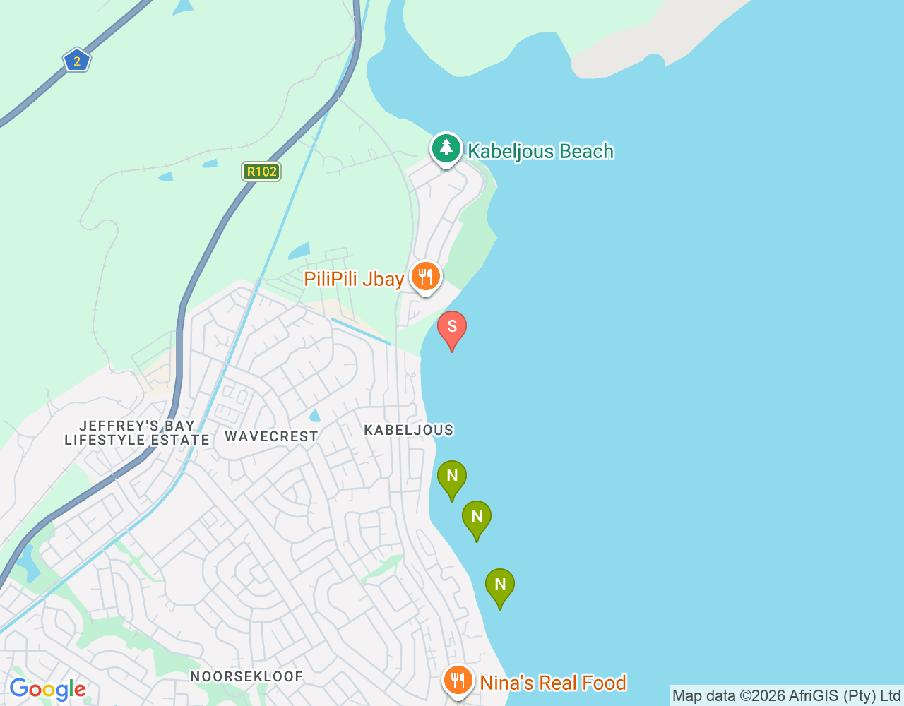 Mapa de ubicación de Albatross