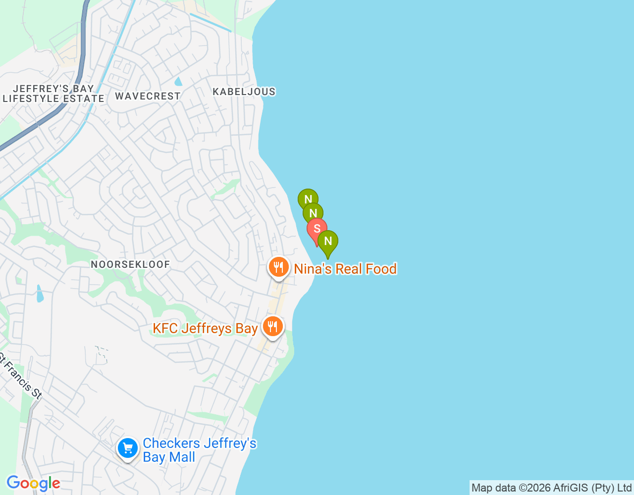 Mapa da localização de Salad Bowls
