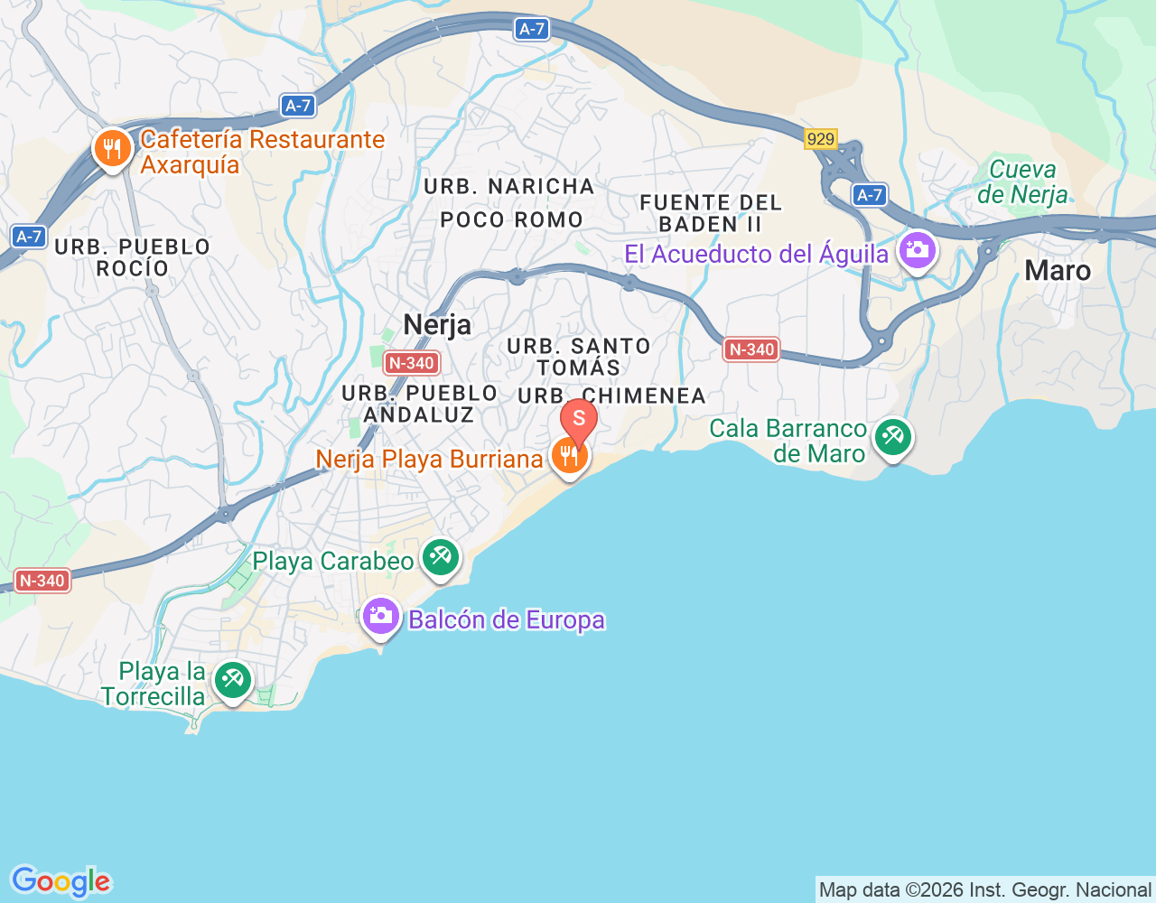 Standortkarte von Buceo Costa Nerja