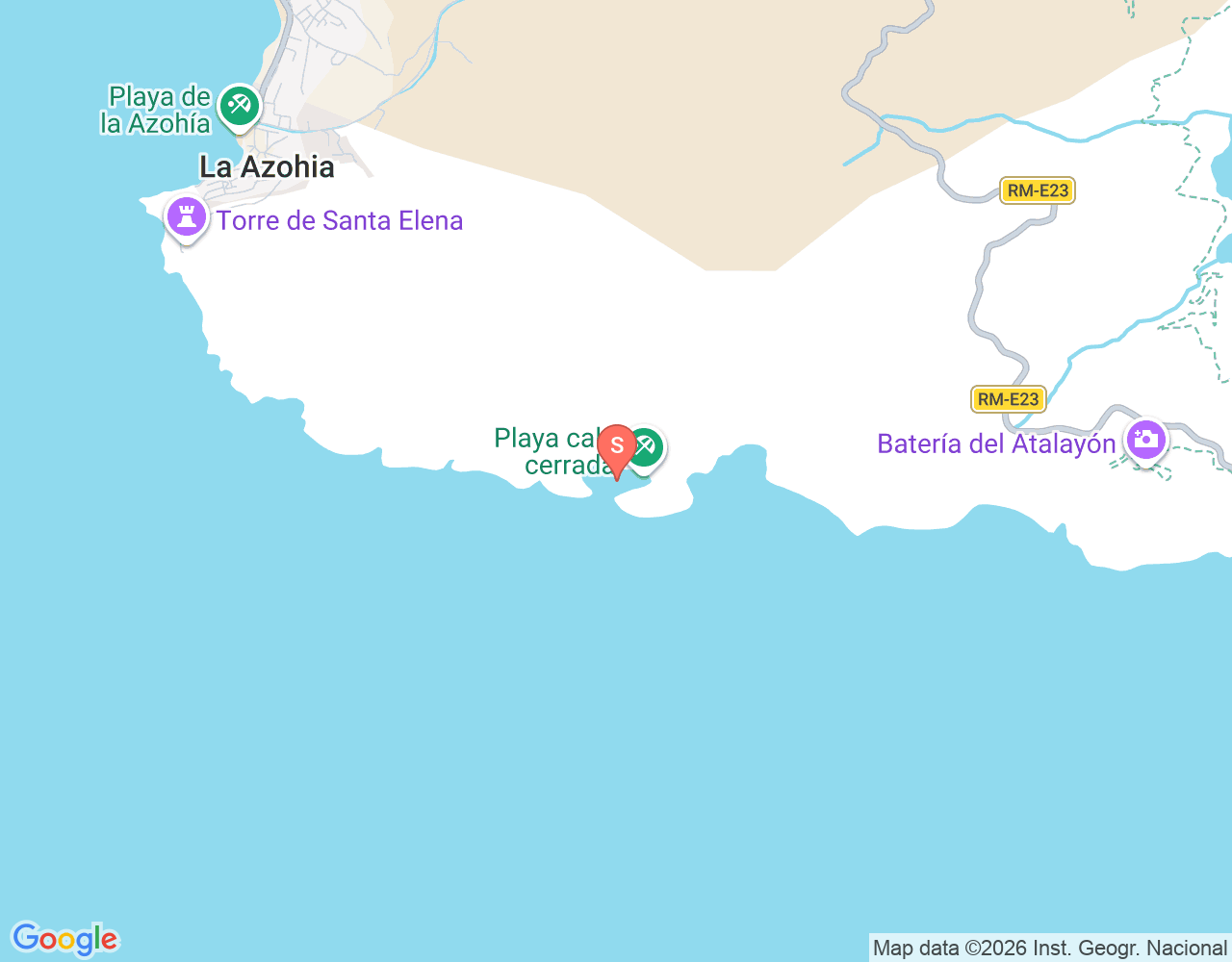 Mapa da localização de Cala Cerrada