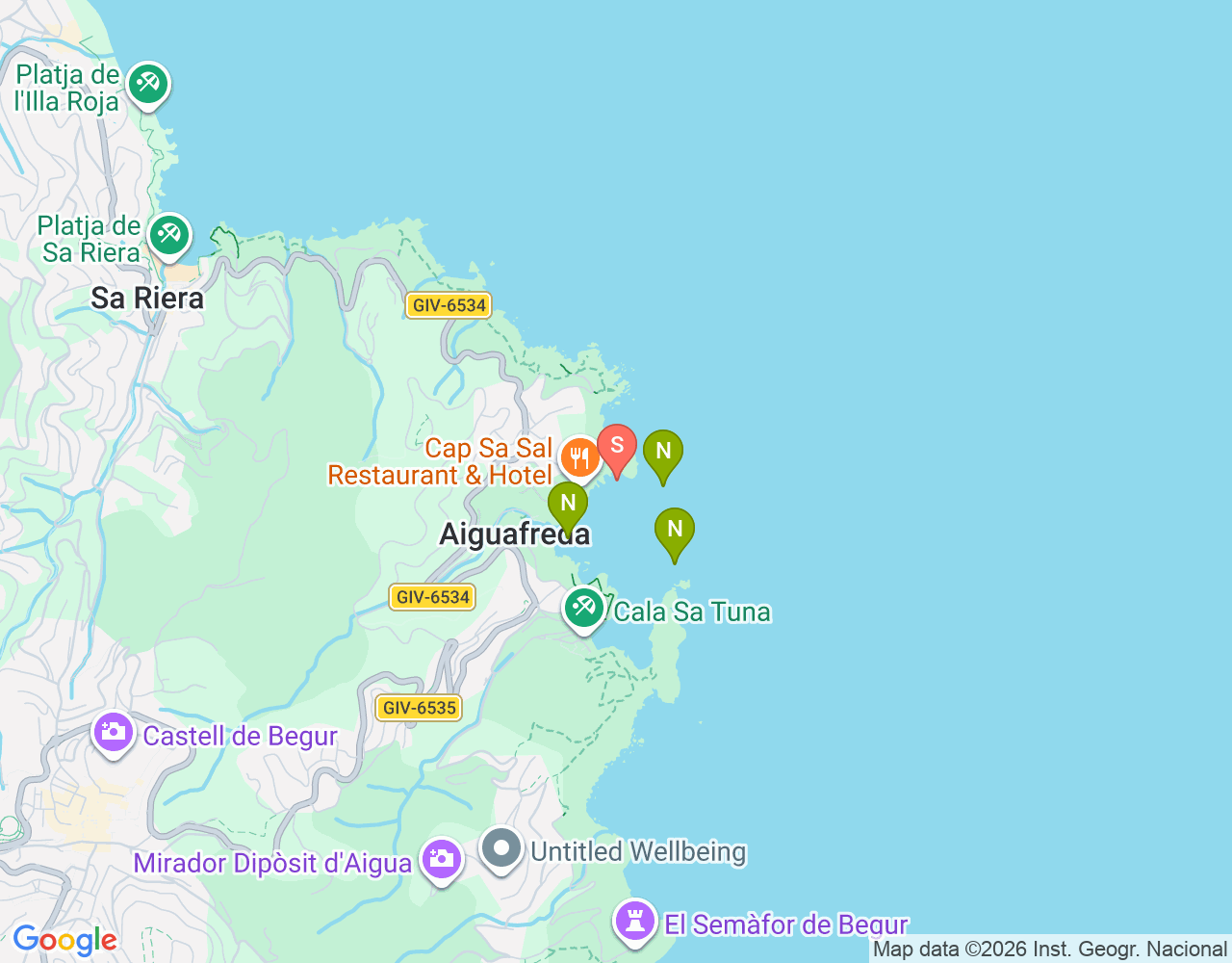 Mapa da localização de Cala de Cap sa Sal