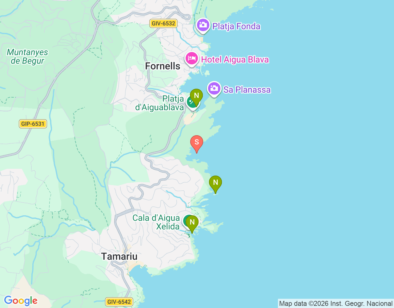 Mapa da localização de Cala des Tramadiu