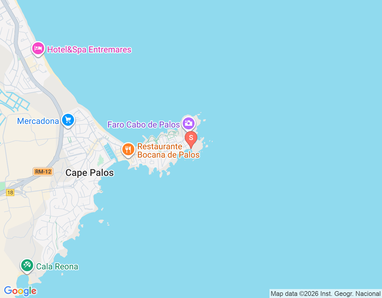 Mapa da localização de Cala Roja - Cabo de Palos