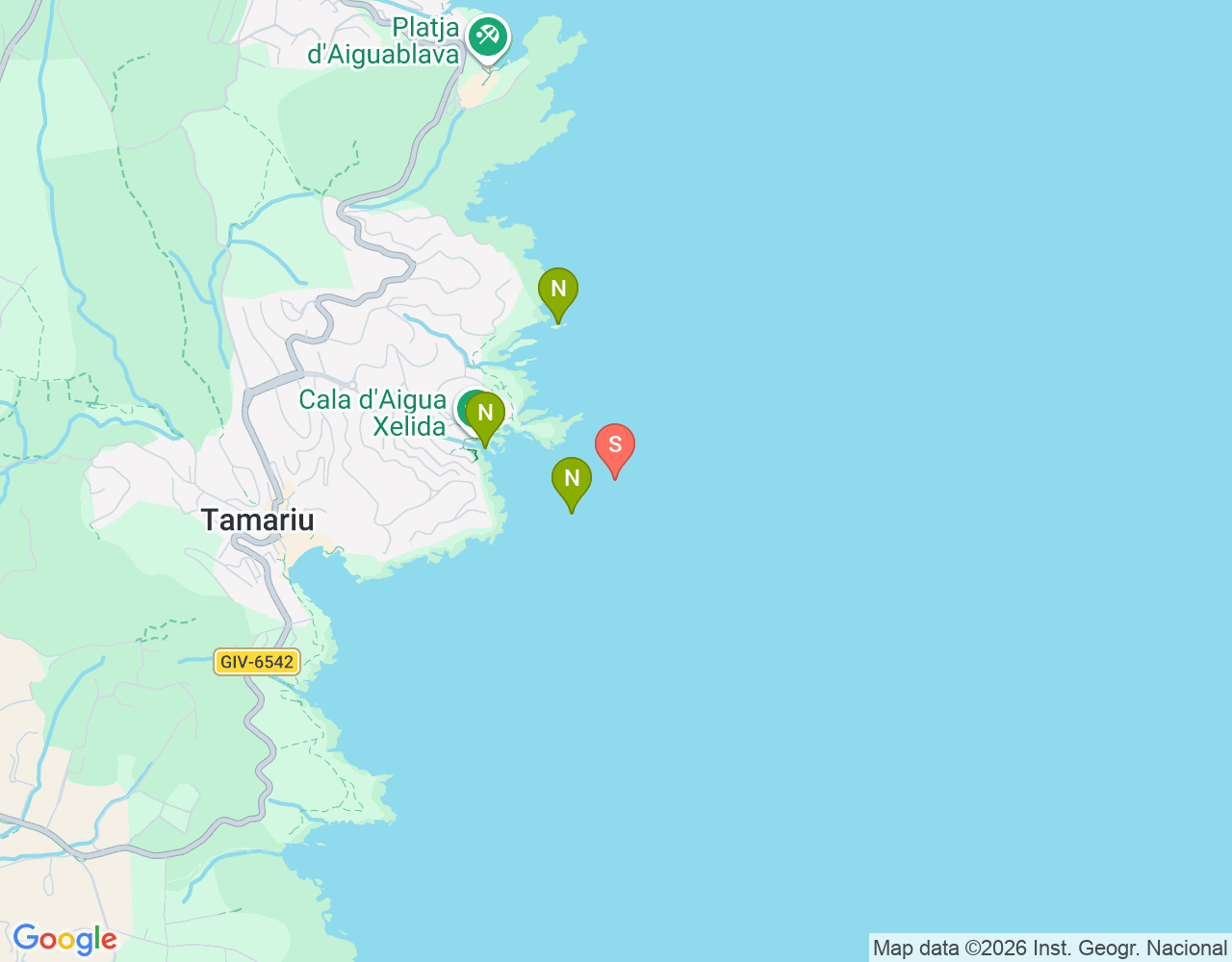 Mapa da localização de Canons de Tamariu