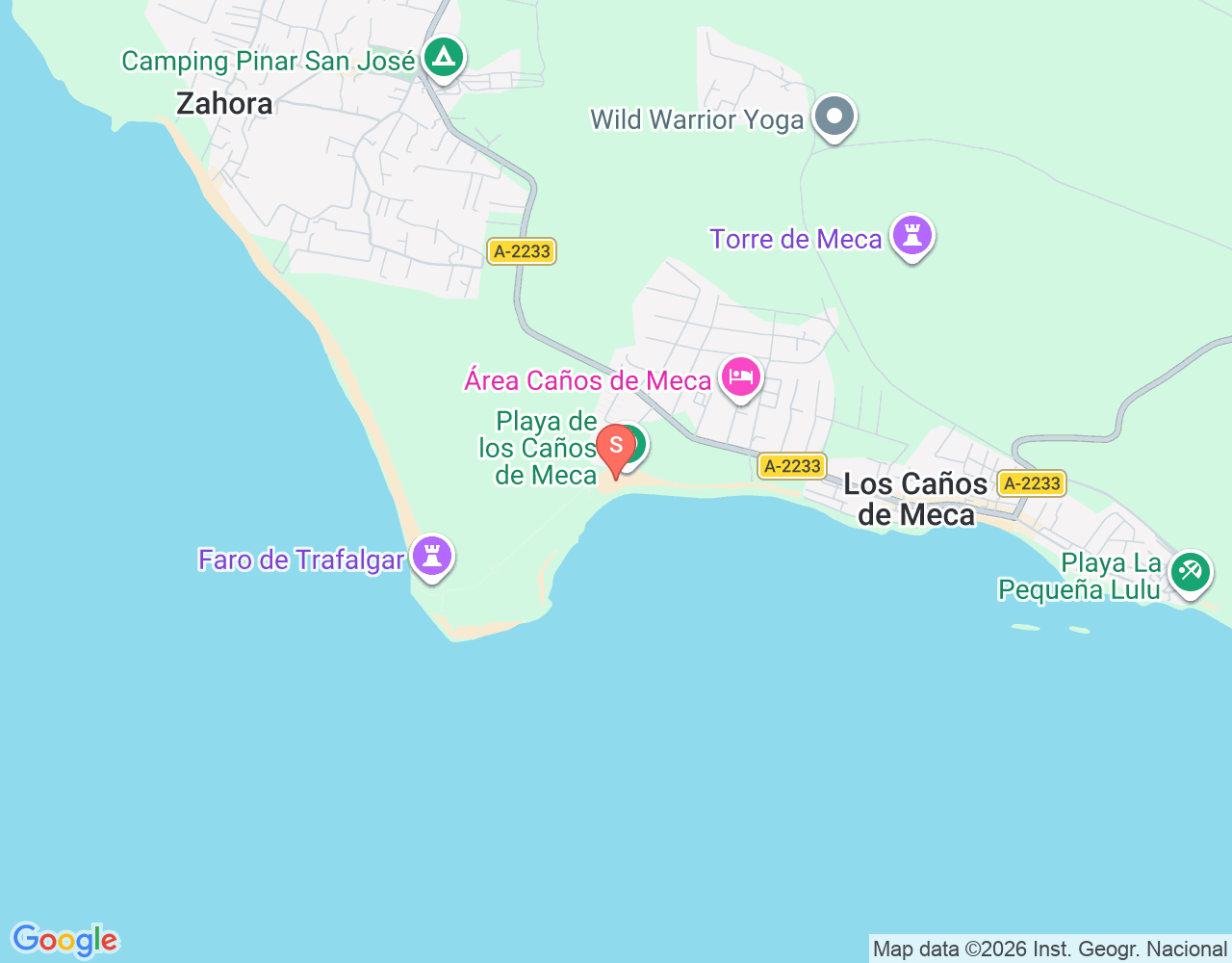 Mapa de ubicación de Caños de Meca