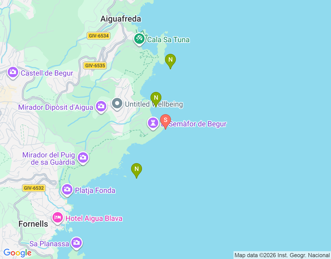 Mapa da localização de Cap de Begur (Buceig)