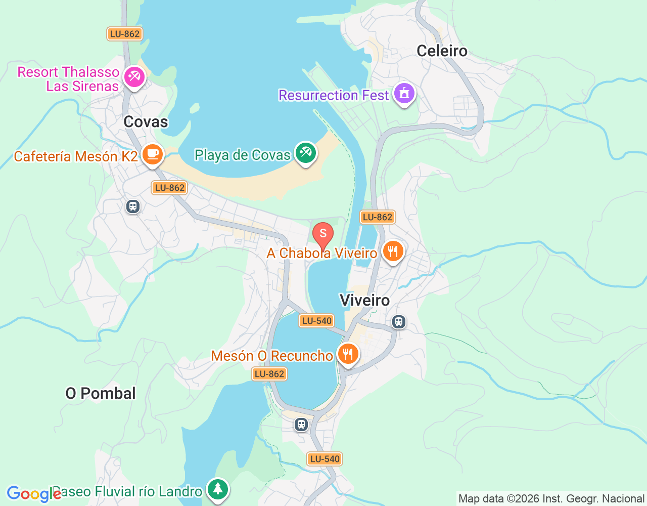 Mapa da localização de Centro de actividades subacuáticas de Viveiro
