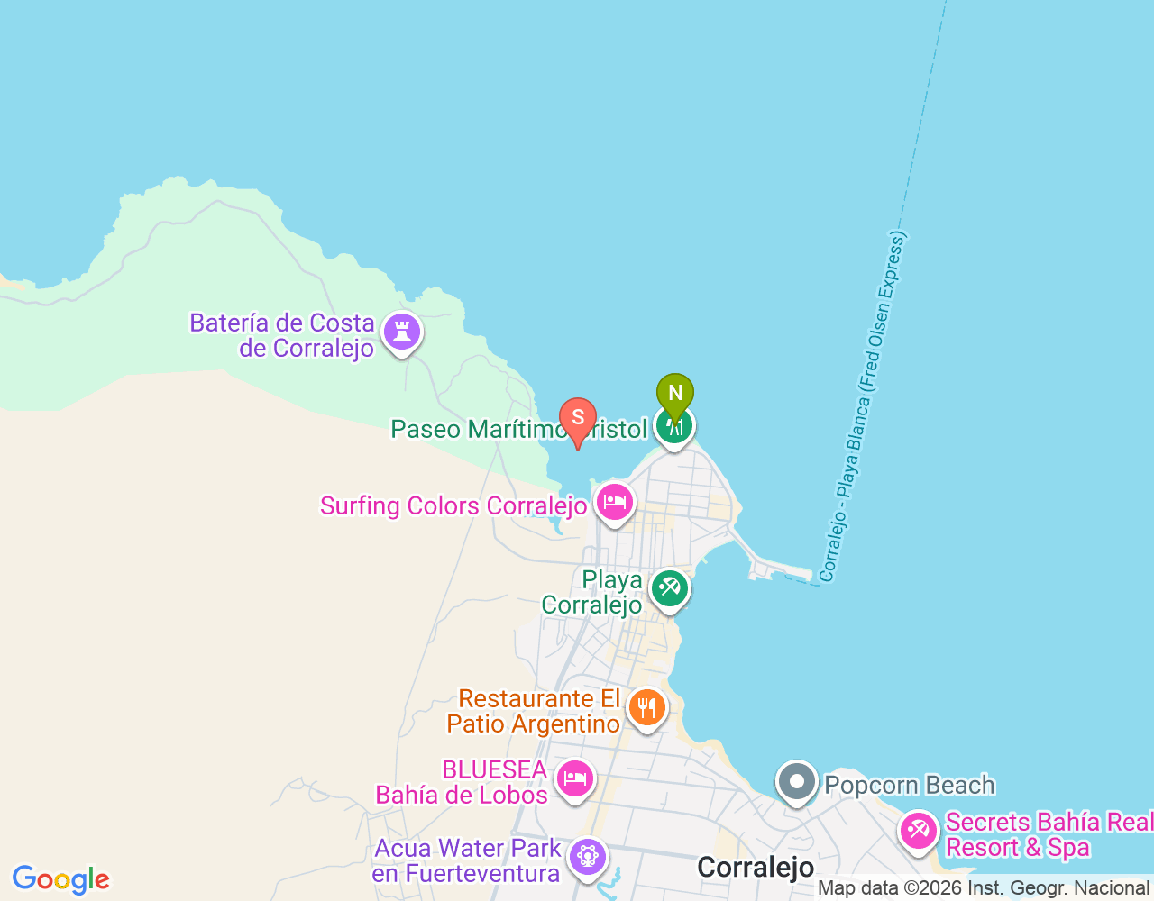 Mapa da localização de El Charco de Bristol