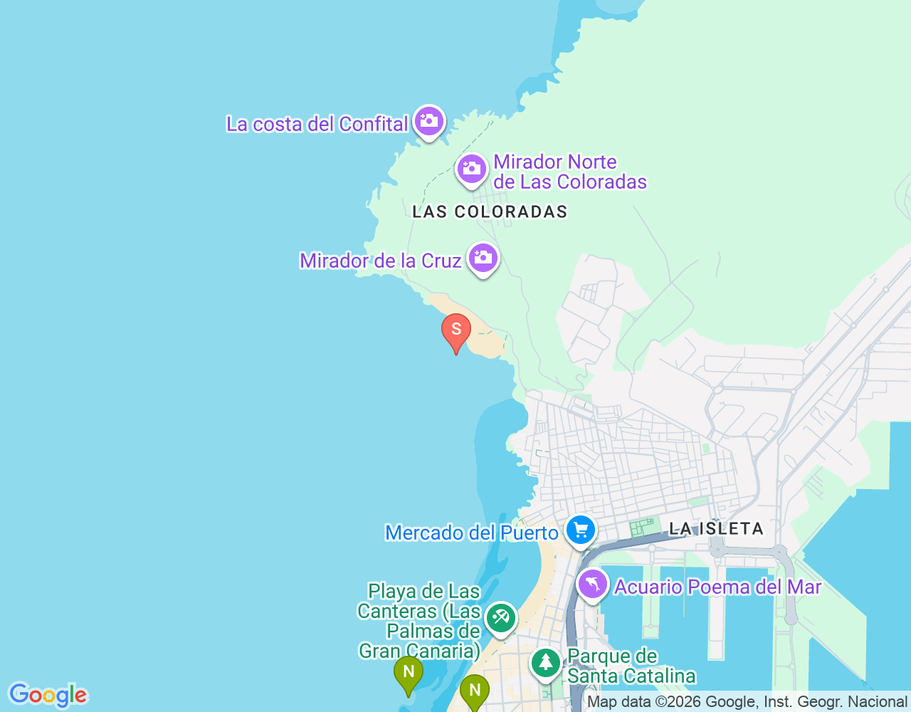 Mapa da localização de El Confital Surfspot