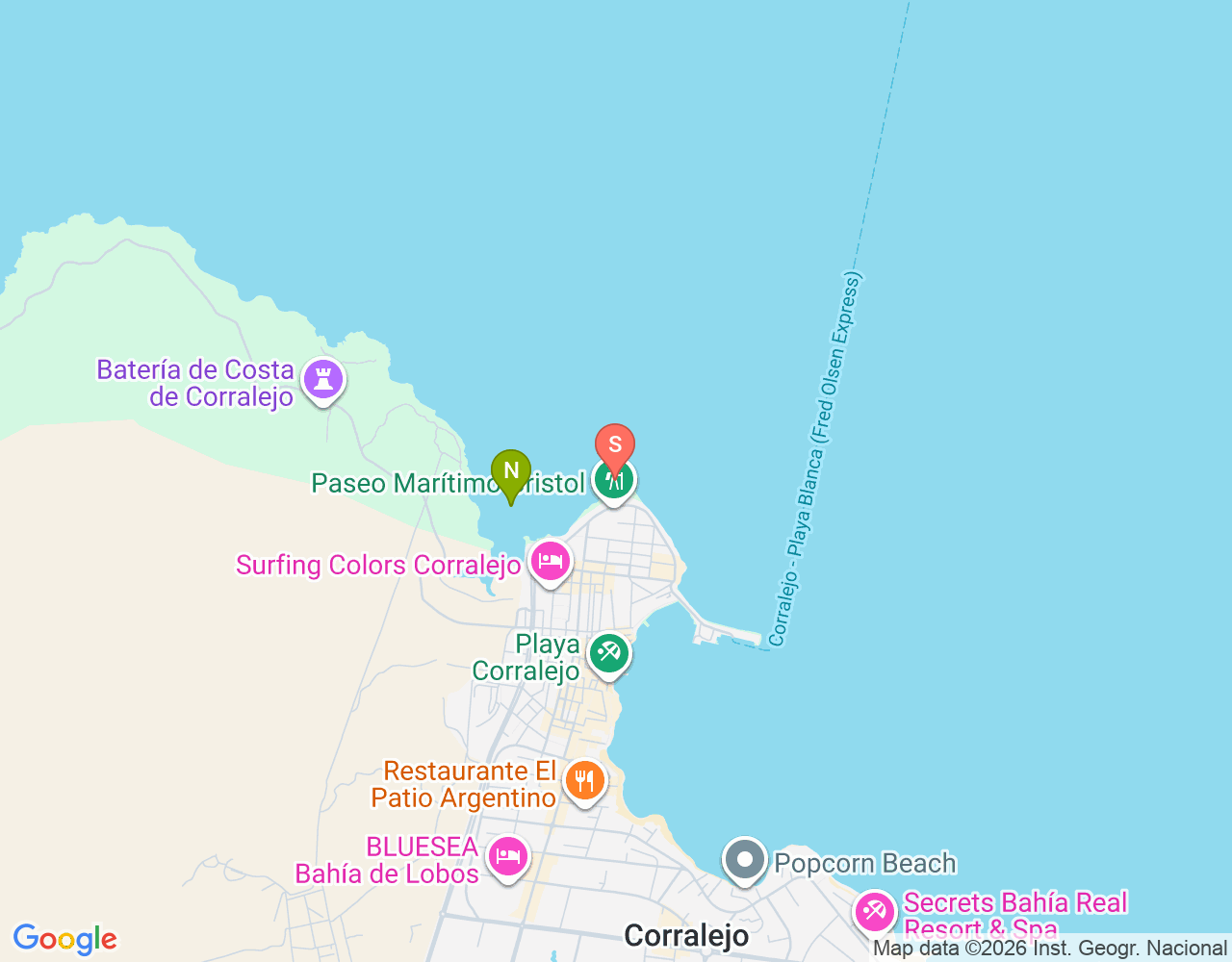 Mapa da localização de El Muelle
