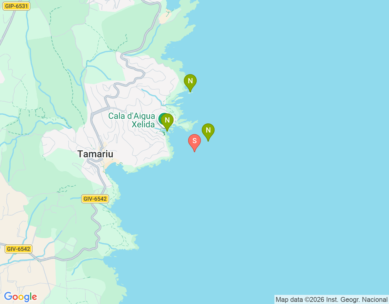 Mapa da localização de Furió d'Aigua Xelida