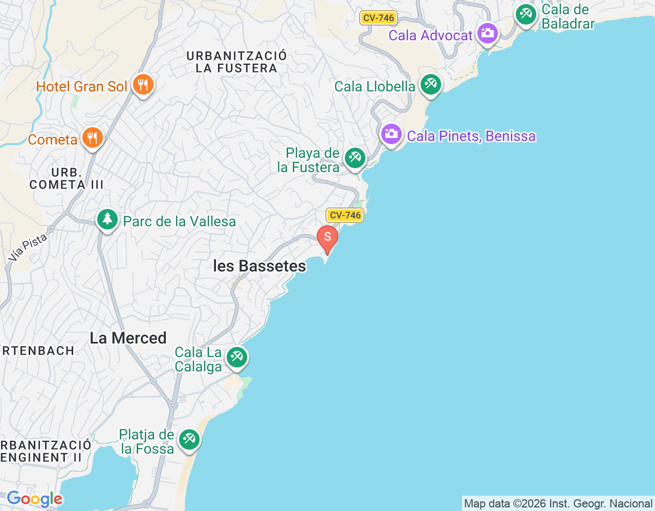 Mapa da localização de Les Basetes