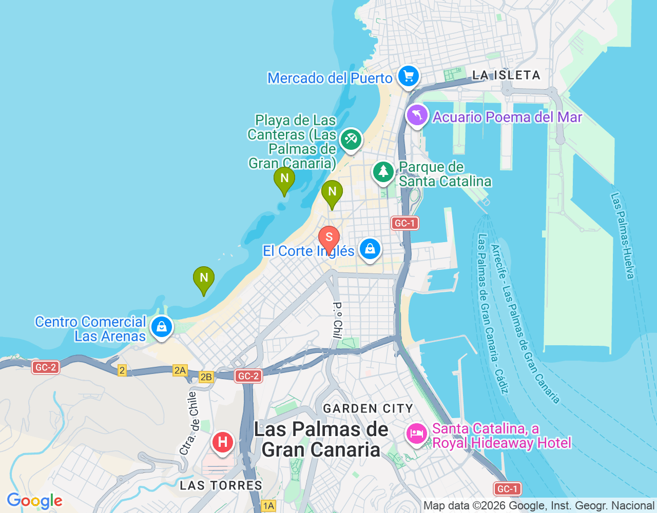 Mapa da localização de Mirafondos, Centro de Buceo