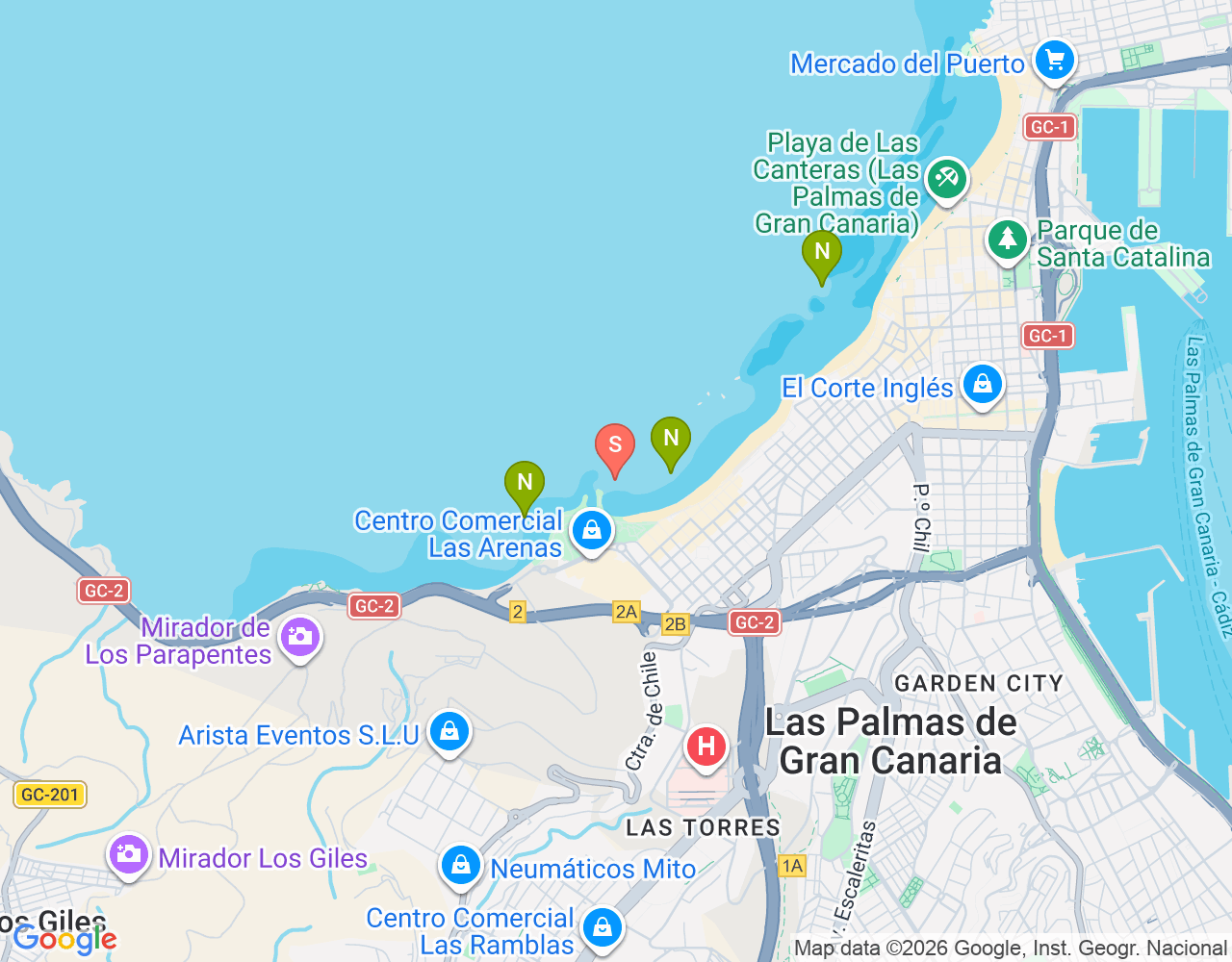 Mapa da localização de Muellitos Surfspot