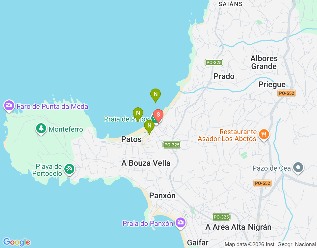 Mapa de ubicación de Patos Surf Escola